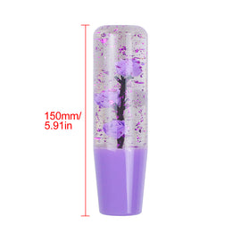 Brand New Universal 150mm Sakura Purple Glitter Rose Flowers Manual Car Gear Stick Shift Knob M8 M10 M12