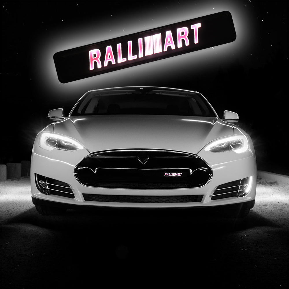 BRAND NEW 1PCS RALLIART LED LIGHT CAR FRONT GRILLE BADGE ILLUMINATED DECAL STICKER