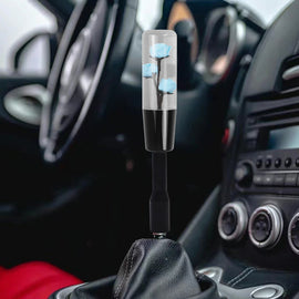 Brand New JDM 15CM Teal Real Flowers Manuel Gear Stick Shift Knob M8 M10 M12 & Black Shifter Extender Extension