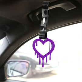 Brand New Drip Heart Purple JDM TSURIKAWA Ring Subway Train Bus Handle Black Strap Charm Drift