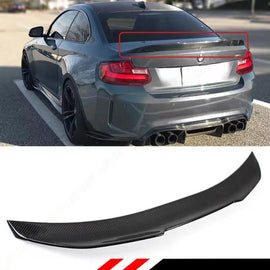 BRAND NEW 2014-2021 BMW F22 M235i & 2016-2021 BMW M2 F87 PSM STYLE HIGH KICK REAL CARBON FIBER TRUNK LID SPOILER WING