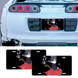 Brand New Universal 2PCS JDM ANIME NARUTO AKATSUKI CLOUD Metal Aluminum License Plate