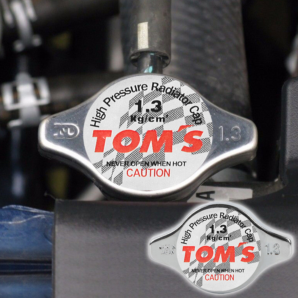Brand New JDM 1.3bar 9mm Tom's Racing Chrome Racing Cap High Pressure Radiator Cap For Universal