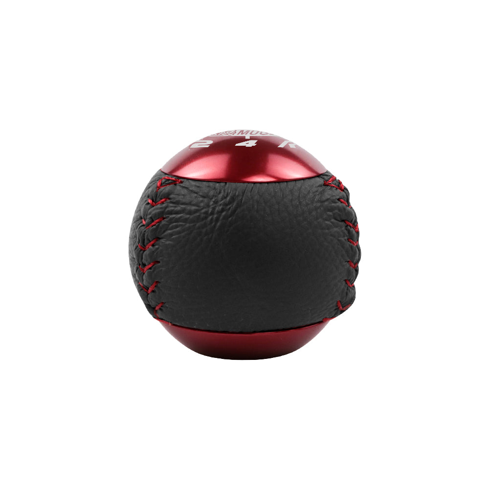 BRAND NEW JDM Mugen Leather 5 Speed Shift Knob Black / Red HONDA CRZ Type R Civic FA5 FG2 SI