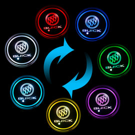BRAND NEW UNIVERSAL 2PCS BUICK Switchable Seven Colorful LED Car Cup Holder Mat Coaster Pad