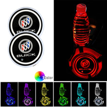 Load image into Gallery viewer, BRAND NEW UNIVERSAL V2 2PCS BUICK Switchable Seven Colorful LED Car Cup Holder Mat Coaster Pad