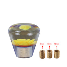 Load image into Gallery viewer, BRAND NEW JDM 50MM Universal Diamond Flower Yellow Crystal Manual Gear Stick Shift Knob Shifter M8 M10 M12