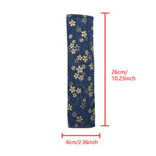 Load image into Gallery viewer, Brand New Universal 2PCS SAKURA Blue Flower Fabric Soft Cotton Seat Belt Cover Shoulder Pads