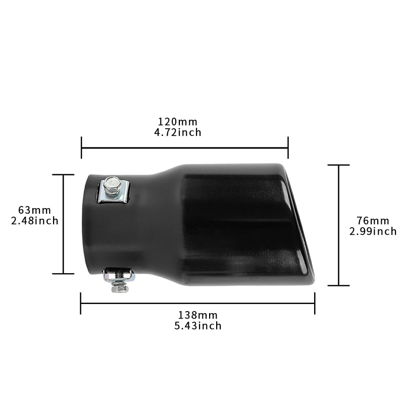 Brand New Universal Black Single Round Shape Car Exhaust Muffler Tip Straight Pipe 63mm 2.5‘’ Inlet