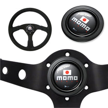 Load image into Gallery viewer, Brand New Universal Momo Car Horn Button Black Steering Wheel Center Cap W/Packaging