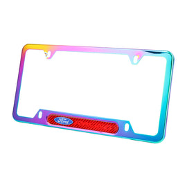 Brand New Universal 1PCS Ford Racing Neo Chrome Metal License Plate Frame