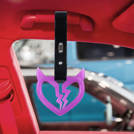 Brand New Devil Demon Broken Heart Purple Glow In The Dark JDM TSURIKAWA Ring Subway Train Bus Handle Strap Charm Drift