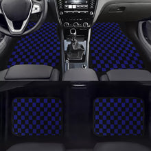 Load image into Gallery viewer, Brand New 4PCS UNIVERSAL CHECKERED BLUE Racing Fabric Car Floor Mats Interior Carpets