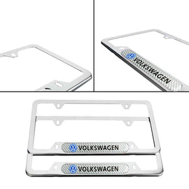 Brand New Universal 2PCS VOLKSWAGEN Chrome Metal License Plate Frame