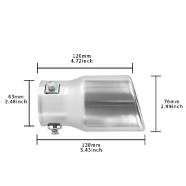 Brand New Universal Silver Single Round Shape Car Exhaust Muffler Tip Straight Pipe 63mm 2.5‘’ Inlet