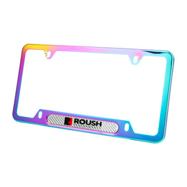 Brand New Universal 1PCS Roush Performance Neo Chrome Metal License Plate Frame