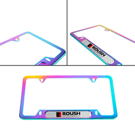 Brand New Universal 1PCS Roush Performance Neo Chrome Metal License Plate Frame