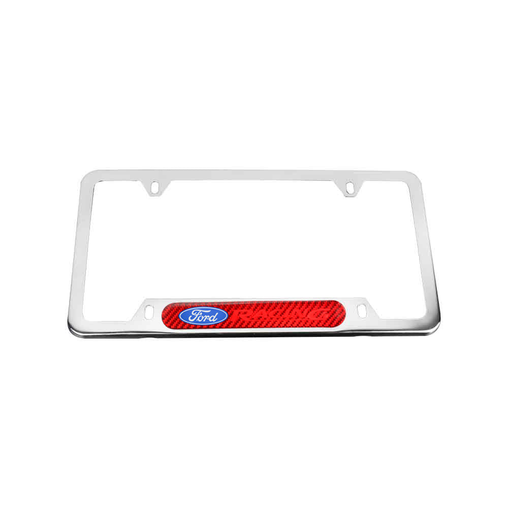 Brand New Universal 1PCS Ford Racing Chrome Metal License Plate Frame