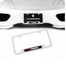 Load image into Gallery viewer, Brand New Universal 1PCS MAZDA Silver Metal License Plate Frame