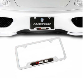 Brand New Universal 1PCS MAZDA Silver Metal License Plate Frame