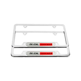 Brand New Universal 2PCS 5.0L COYOTE V8 Chrome Metal License Plate Frame
