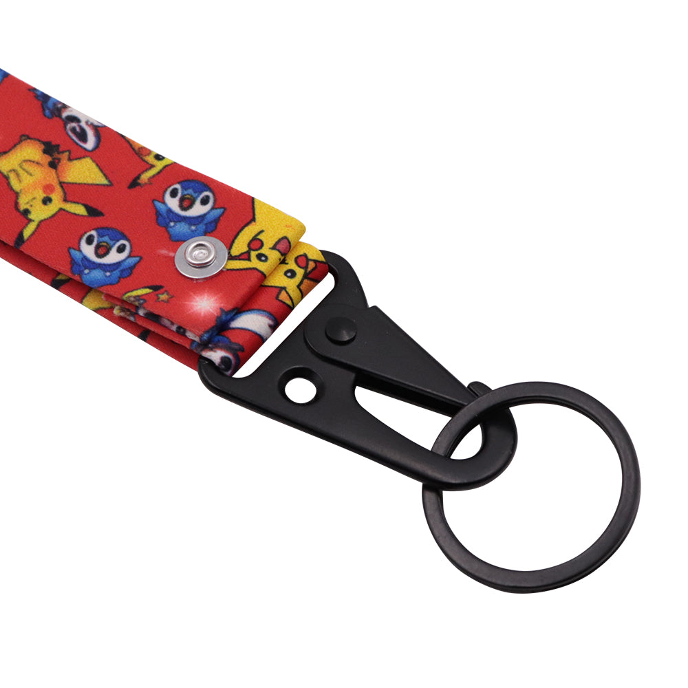 BRAND New JDM Pokemon Red Racing Keychain Metal key Ring Hook Strap Lanyard Universal