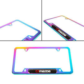 Brand New Universal 1PCS MAZDA Neo Chrome Metal License Plate Frame