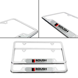 Brand New Universal 2PCS Roush Performance Chrome Metal License Plate Frame