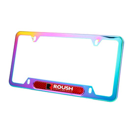 Brand New Universal 1PCS ROUSH Performance Neo Chrome Metal License Plate Frame