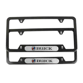 Brand New Universal 2PCS Buick Carbon Fiber Look Metal License Plate Frame
