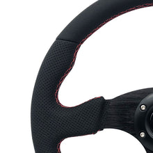 Load image into Gallery viewer, Brand New 14&quot; MOMO Style Racing Black Stitching Leather PVC Sport Steering Wheel w Horn Button