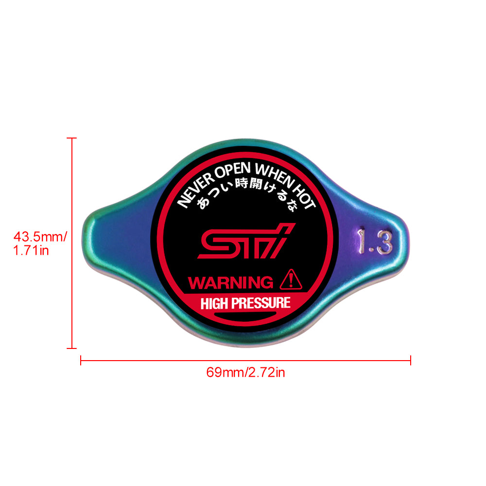 Brand New JDM 1.3bar 9mm Subaru STI Neo Chrome Racing Cap High Pressure Radiator Cap