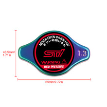 Load image into Gallery viewer, Brand New JDM 1.3bar 9mm Subaru STI Neo Chrome Racing Cap High Pressure Radiator Cap