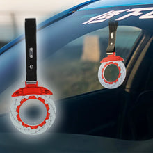 Load image into Gallery viewer, Brand New Brake Rotors Red TSURIKAWA Ring Subway Train Bus Handle Black Strap Charm Drift