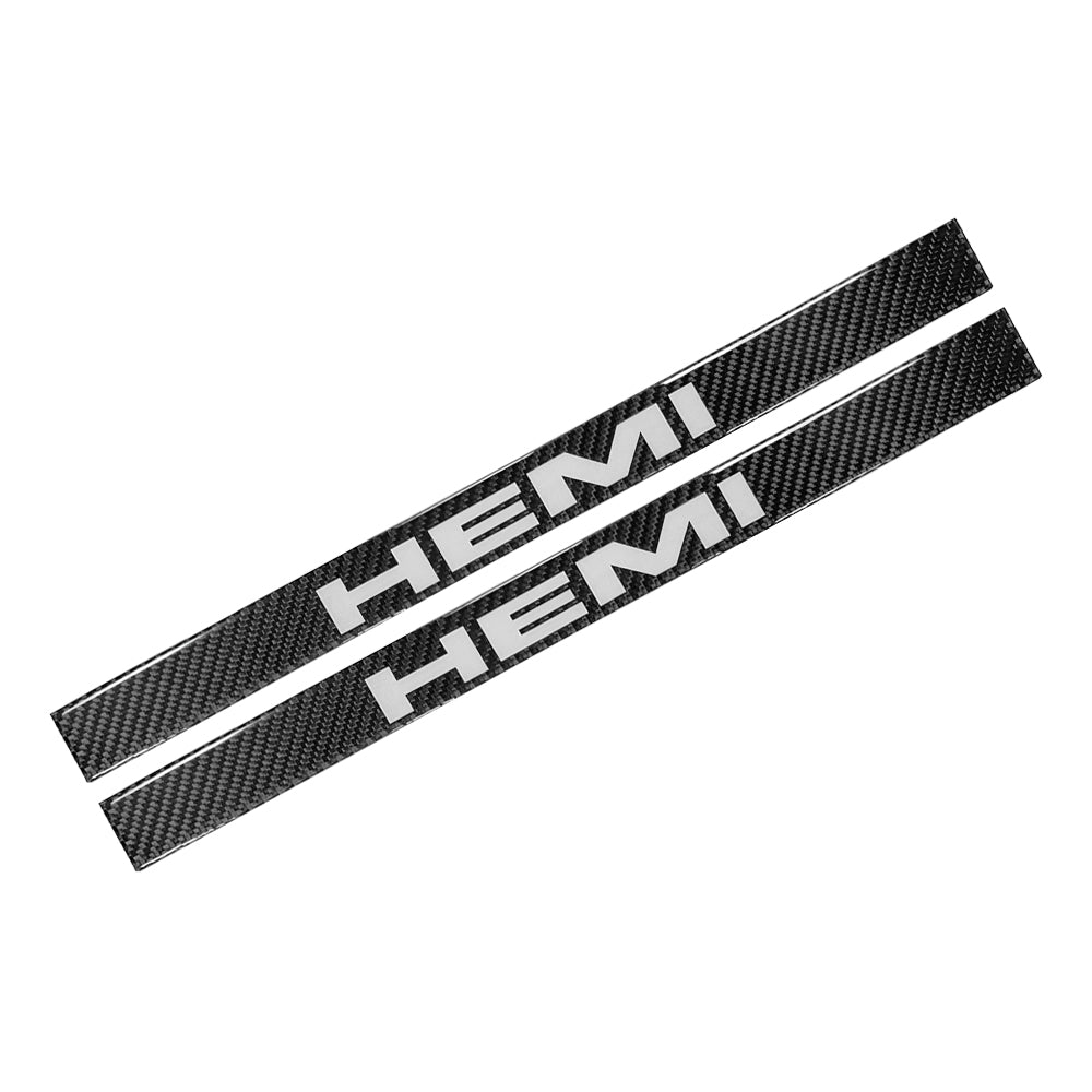Brand New 4PCS Universal HEMI Real Carbon Fiber Black Car Door Scuff Sill Cover Panel Step Protector