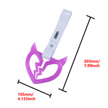 Load image into Gallery viewer, Brand New Devil Demon Broken Heart Purple Glow In The Dark JDM TSURIKAWA Ring Subway Train Bus Handle Strap Charm Drift