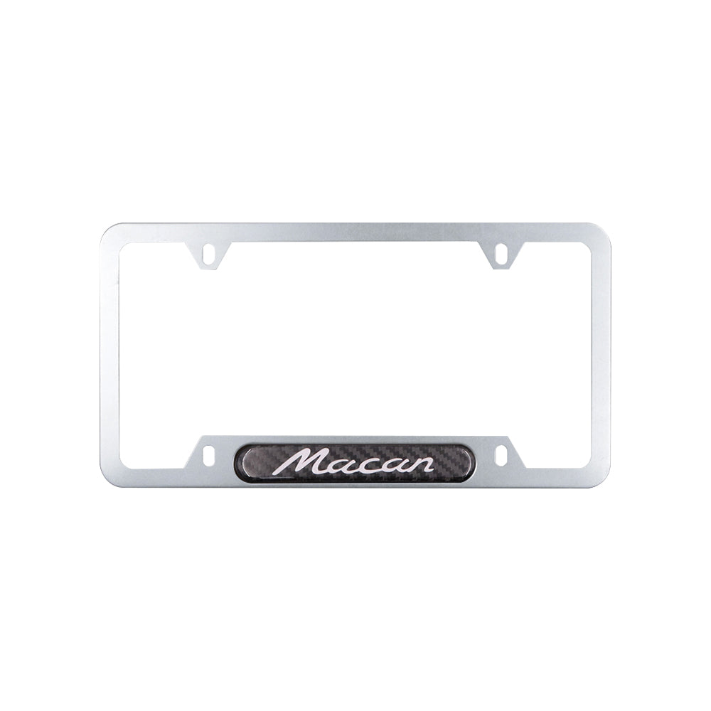 Brand New Universal 1PCS Porsche Macan Silver Metal License Plate Frame