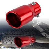 Brand New Universal Red Single Round Shape Car Exhaust Muffler Tip Straight Pipe 63mm 2.5‘’ Inlet