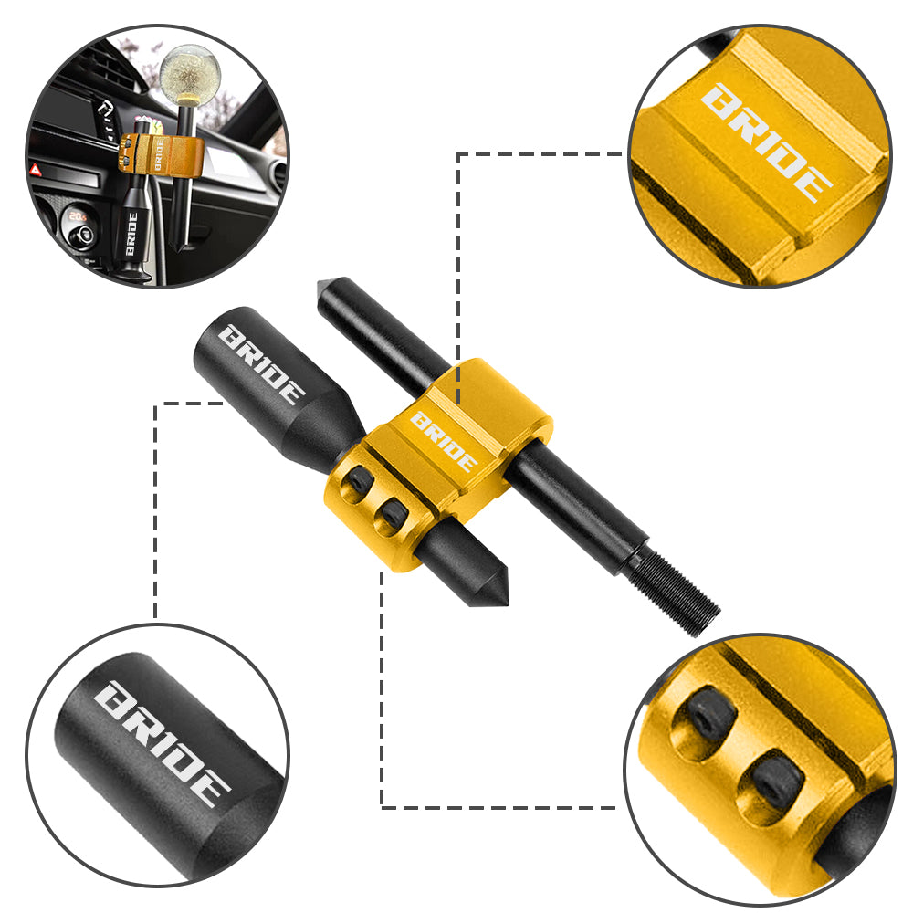Brand New BRIDE H Type Car Shifter Knob Extension Adjustable Gear Black / Gold M12x1.25