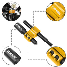Load image into Gallery viewer, Brand New BRIDE H Type Car Shifter Knob Extension Adjustable Gear Black / Gold M12x1.25