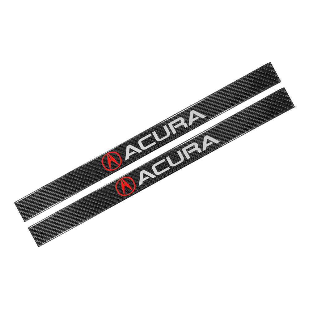 Brand New 4PCS Universal Acura Real Carbon Fiber Black Car Door Scuff Sill Cover Panel Step Protector