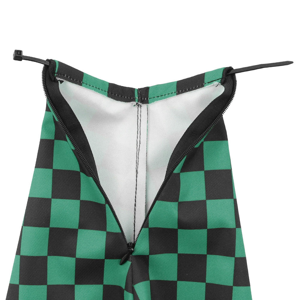 Brand New Universal Checkered Green Black Stitch Fabric Gear Manual Shifter Shift Knob Boot
