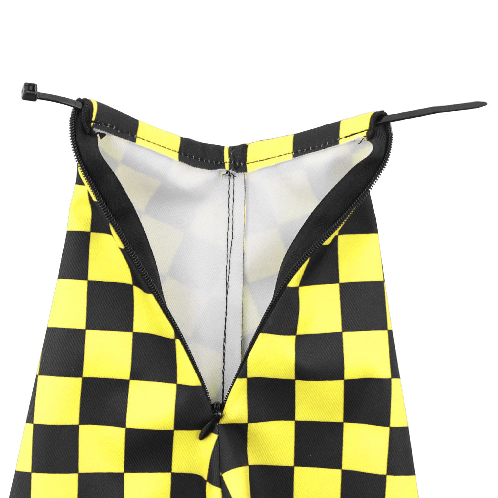 Brand New Universal Checkered Yellow Black Stitch Fabric Gear Manual Shifter Shift Knob Boot