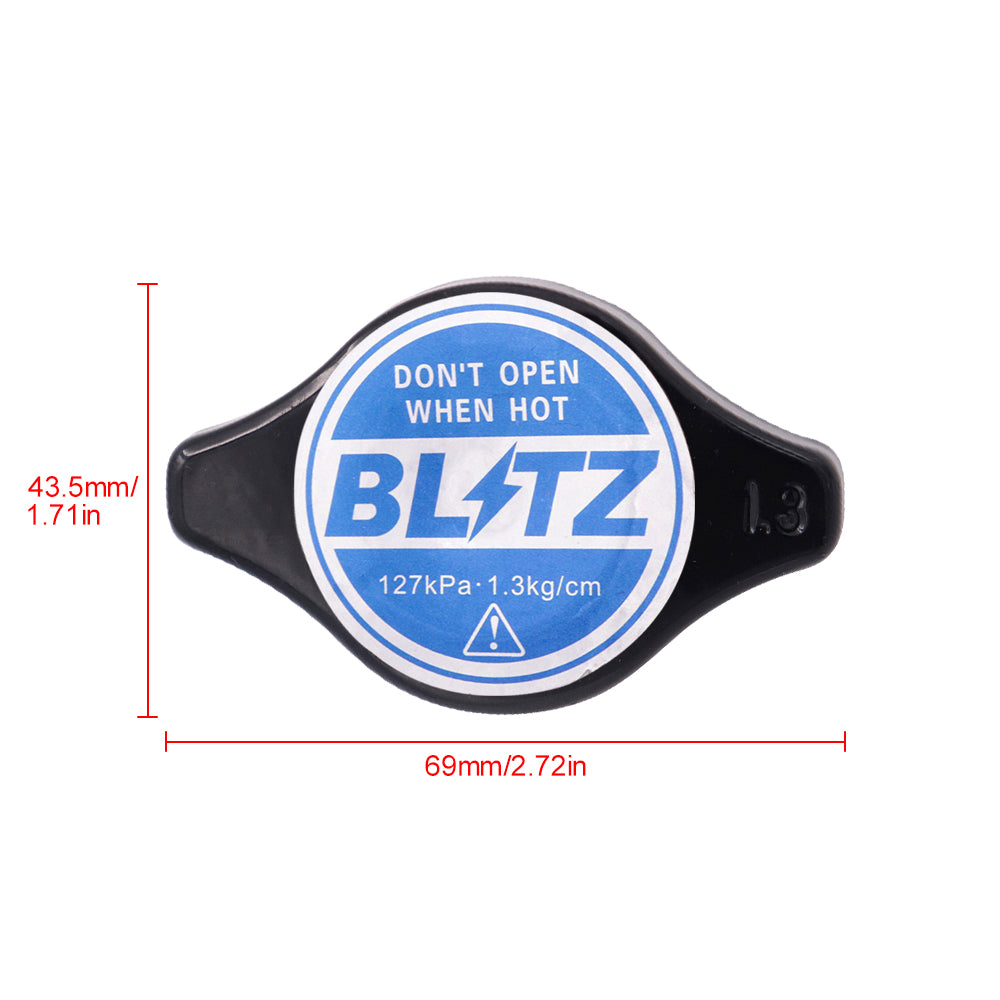 Brand New JDM 1.3bar 9mm Blitz Racing Black Racing Cap High Pressure Radiator Cap For Universal