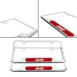 Brand New Universal 2PCS JEEP Chrome Metal License Plate Frame
