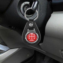 Load image into Gallery viewer, Brand New HKS 5 Speed Black Leather Keychain Keyfob Silver Keyring JDM Gift
