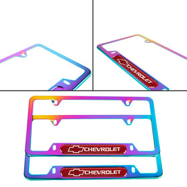 Brand New Universal 2PCS Chevrolet Neo Chrome Metal License Plate Frame