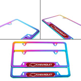 Brand New Universal 2PCS Chevrolet Neo Chrome Metal License Plate Frame