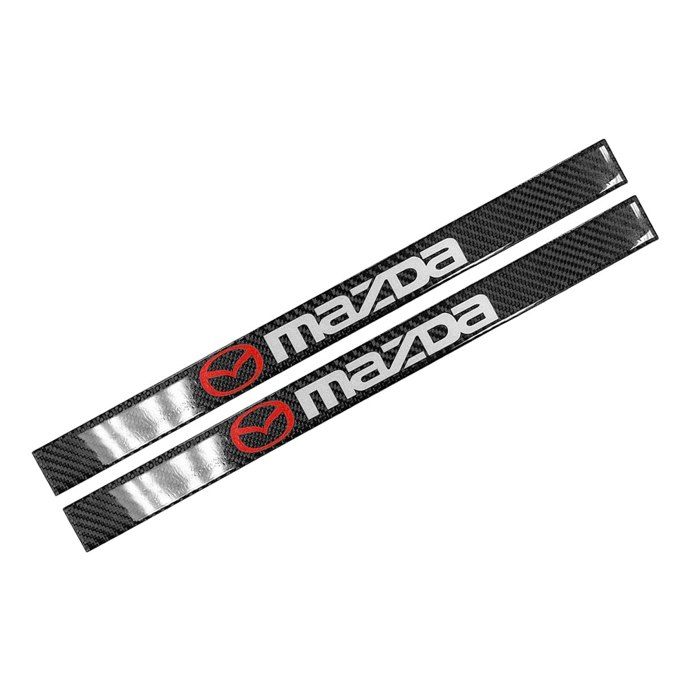 Brand New 4PCS Universal Mazda Real Carbon Fiber Black Car Door Scuff Sill Cover Panel Step Protector