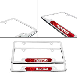 Brand New Universal 2PCS Mazda Chrome Metal License Plate Frame